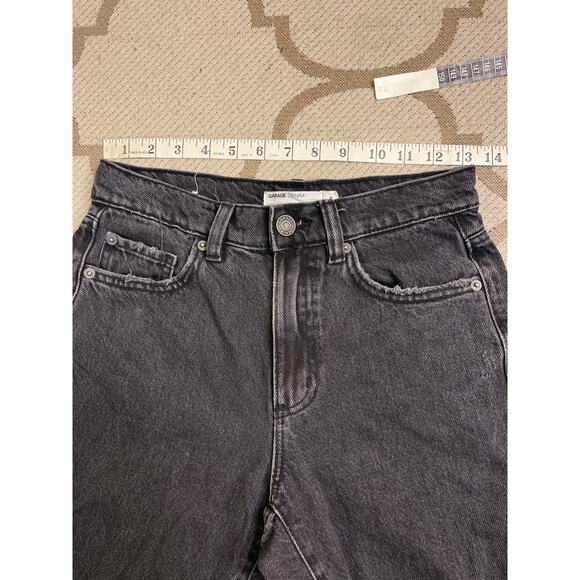 Garage denim black distressed vintage straight jeans, size: 0/ 24 - Picture 8 of 13